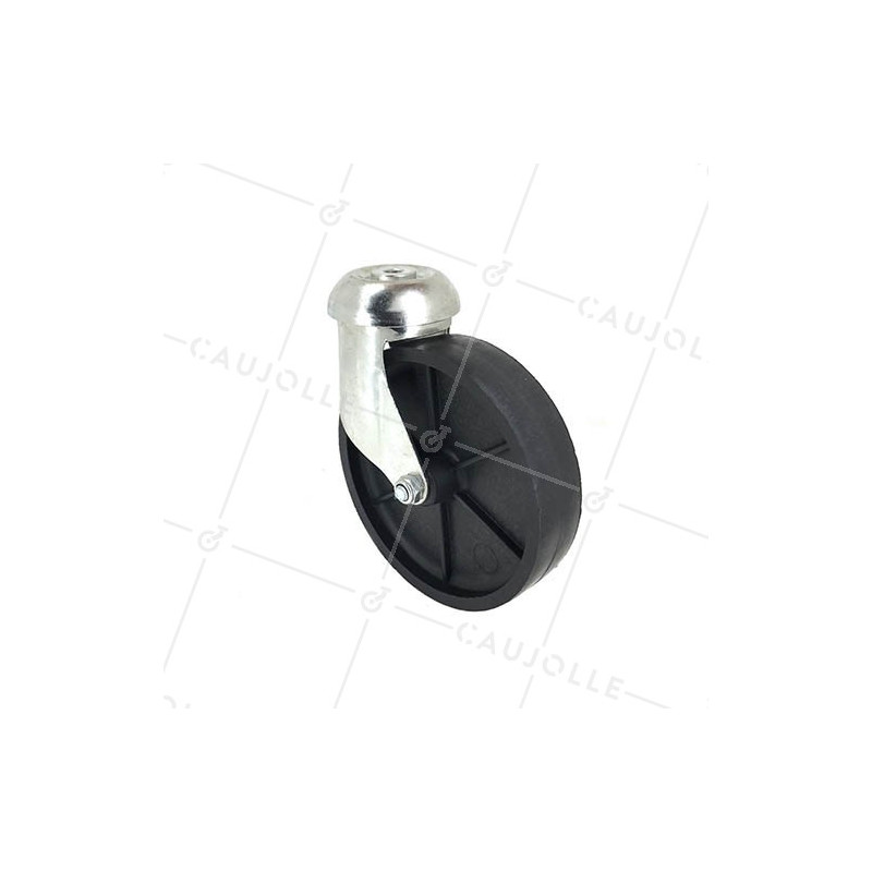RUEDA DE POLIPROPILENO NEGRO CON UN DIÁMETRO DE 125 MM CARGA 180 KG - S94