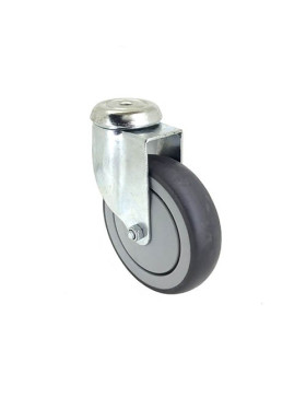 RUEDA DE CARRO CON RODAMIENTO DE BOLAS 125 MM DE DIÁMETRO CARGA 80 KG CON FIJACIÓN DE 10 MM
