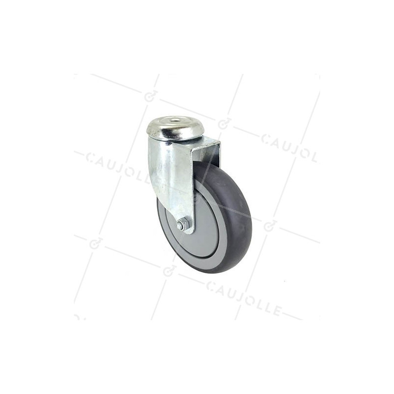 RUEDA DE CARRO CON RODAMIENTO DE BOLAS 125 MM DE DIÁMETRO CARGA 80 KG CON FIJACIÓN DE 10 MM