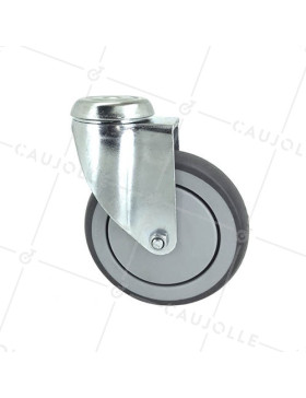 RUEDA DE CARRO CON RODAMIENTO DE BOLAS 125 MM DE DIÁMETRO CARGA 80 KG CON FIJACIÓN DE 10 MM