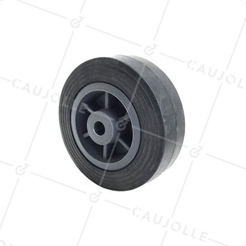RUEDA DE MANUTENCIÓN DE CAUCHO REFORZADA, DIÁMETRO DE 125 MM, CARGA DE 125 KG, EJE DE 13 MM - S2300125R • Caujolle