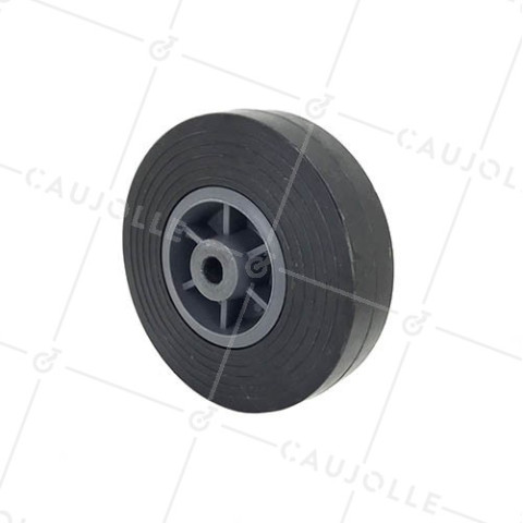 RUEDA DE MANUTENCIÓN DE CAUCHO REFORZADA, DIÁMETRO DE 150 MM, CARGA DE 130 KG, EJE DE 13 MM - S2300150R • Caujolle