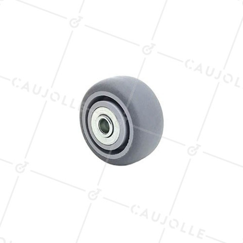 RUEDA DE CAUCHO FLEXIBLE CON RODAMIENTO DE BOLAS, DIÁMETRO 50 MM, EJE 8 MM, CARGA 50 KG - S15/50RB • Caujolle