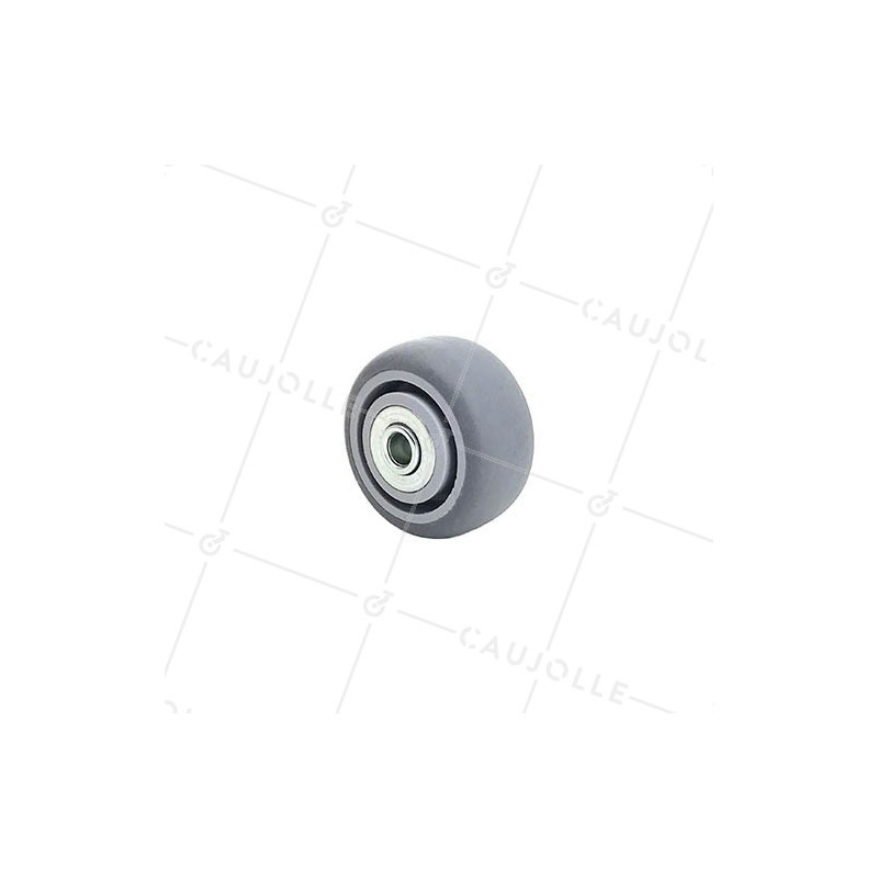 ROUE CAOUTCHOUC SOUPLE AVEC ROULEMENT À BILLES DIAMÈTRE 50 MM AXE 8 MM S15/50RB