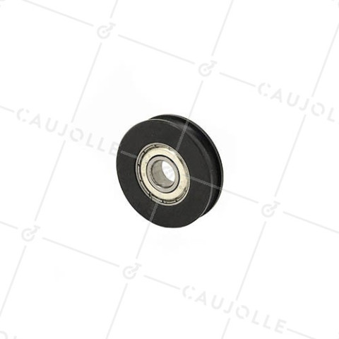 Rueda PARA PUERTA DE ARMARIO DIÁMETRO 41 MM PARA RAIL REDONDO DE 6 MM CARGA 70 KG EJE 10 MM • Caujolle