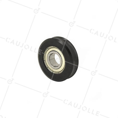 Rueda PARA PUERTA DE ARMARIO DIÁMETRO 50 MM PARA RAIL REDONDO DE 9 MM CARGA 110 KG EJE 10 MM • Caujolle