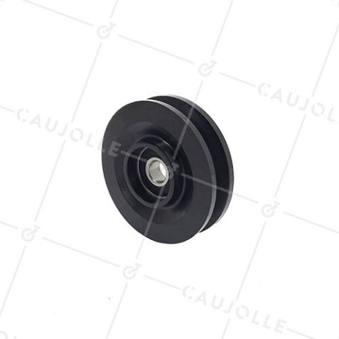 POLEA CON RODAMIENTO DE BOLAS PARA APARATO DE MUSCULACIÓN CON DIÁMETRO 80 MM, EJE 12 MM PARA CABLE DE 10 MM, CARGA 100 KG • Caujolle
