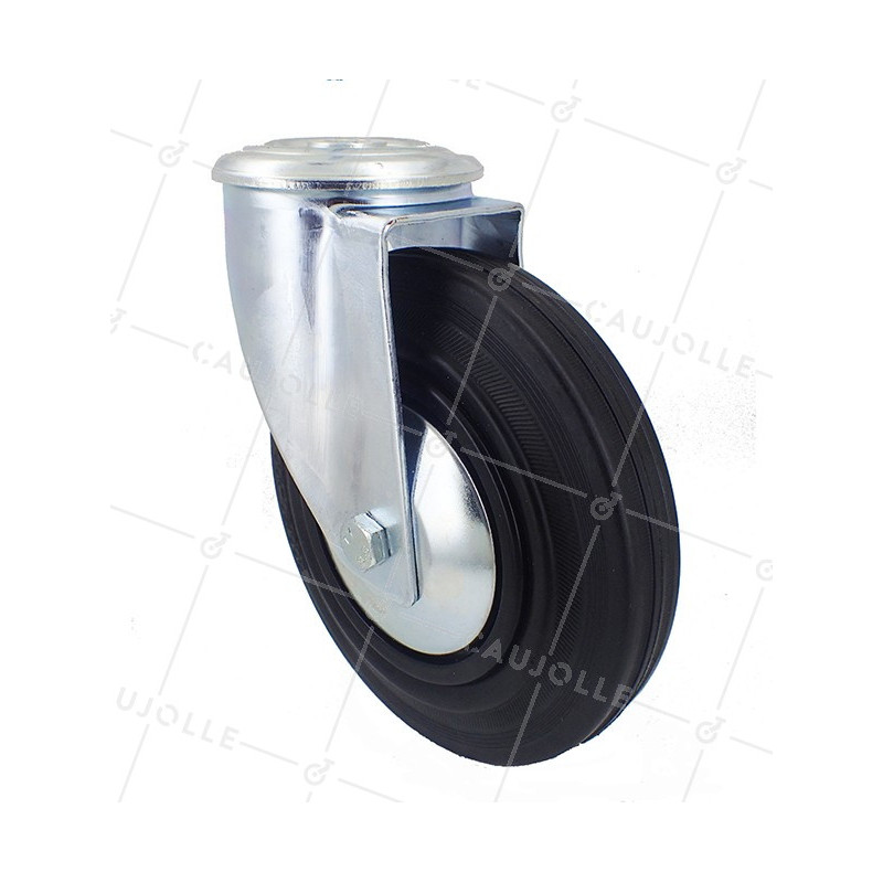 RUEDA CON AGUJERO PASANTE PARA MESA DE CRISTAL CON UN DIÁMETRO DE 200 MM CARGA 200 KG - S74OC 200