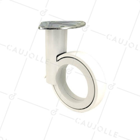 RUEDA FUTURISTA BLANCA CON PLATO CON UN DIÁMETRO DE 110 MM CARGA 45 KG - GRAVITY110PB • Caujolle