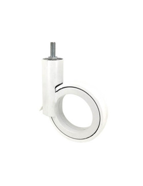 RUEDA FUTURISTA BLANCA CON VARILLA ROSCADA DE 10 MM CON UN DIÁMETRO DE 110 MM CARGA 80 KG - GRAVITY 110TFB