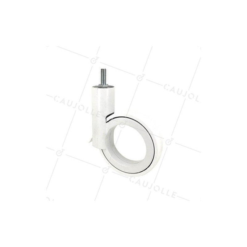 RUEDA FUTURISTA BLANCA CON VARILLA ROSCADA DE 10 MM CON UN DIÁMETRO DE 110 MM CARGA 80 KG - GRAVITY 110TFB