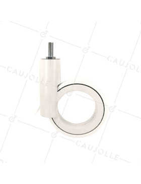 RUEDA FUTURISTA BLANCA CON VARILLA ROSCADA DE 10 MM CON UN DIÁMETRO DE 110 MM CARGA 80 KG - GRAVITY 110TFB