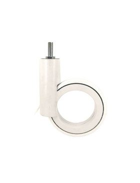 RUEDA FUTURISTA BLANCA CON VARILLA ROSCADA DE 10 MM CON UN DIÁMETRO DE 110 MM CARGA 80 KG - GRAVITY 110TFB