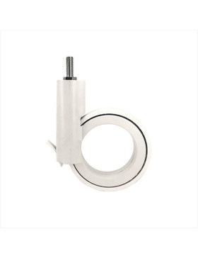 RUEDA FUTURISTA BLANCA CON VARILLA ROSCADA DE 10 MM CON UN DIÁMETRO DE 110 MM CARGA 80 KG - GRAVITY 110TFB