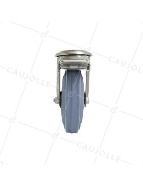 RUEDA CON AGUJERO PASANTE Y FRENO DE ACERO INOXIDABLE Y CAUCHO 125 MM DE DIÁMETRO CARGA 110 KG - INOX o 125C