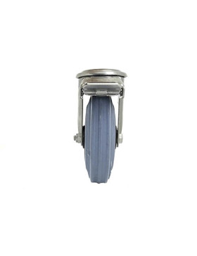 RUEDA CON AGUJERO PASANTE Y FRENO DE ACERO INOXIDABLE Y CAUCHO 125 MM DE DIÁMETRO CARGA 110 KG - INOX o 125C