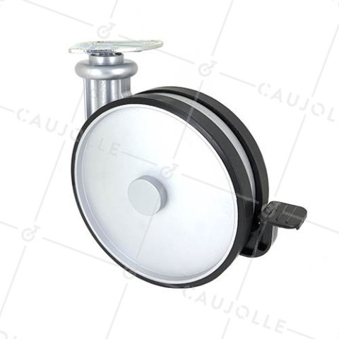RUEDA DE DISEÑO GRIS PARA SOFÁ DIÁMETRO 185 CARGA 80 KG - TWINNED180P/AF • Caujolle