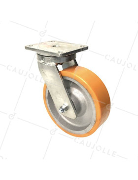 RUEDA GIRATORIA DE HIERRO FUNDIDO Y POLIURETANO DIÁMETRO 250 MM CARGA 1800 - STEC 250PIV • Caujolle