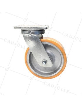 RUEDA GIRATORIA DE HIERRO FUNDIDO Y POLIURETANO DIÁMETRO 250 MM CARGA 1800 - STEC 250PIV