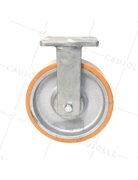 RUEDA FIJA DE HIERRO FUNDIDO Y POLIURETANO, DIÁMETRO DE 300 MM, CARGA DE 2000 KG - STEC 300FIXE