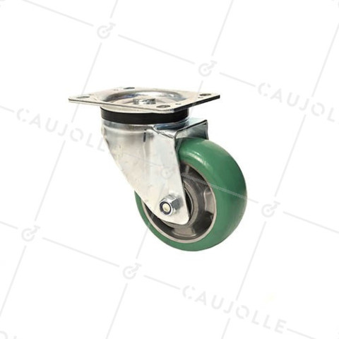 RUEDA GIRATORIA DE POLIURETANO MUY ELÁSTICA PREMIUM DIÁMETRO 125 MM 400 KG - S76V125P • Caujolle