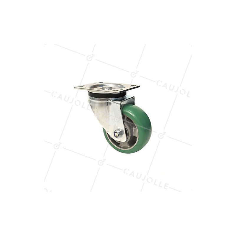 ROULETTE PIVOTANTE EN POLYURÉTHANE ÉLASTIQUE DIAMÈTRE 125 MM CHARGE 400KG - S76V125P