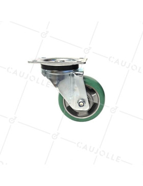 ROULETTE PIVOTANTE EN POLYURÉTHANE ÉLASTIQUE DIAMÈTRE 125 MM CHARGE 400KG - S76V125P