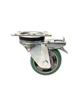 ROULETTE PIVOTANTE A FREIN EN POLYURÉTHANE ÉLASTIQUE DIAMÈTRE 125 MM CHARGE 400KG - S76V125AF