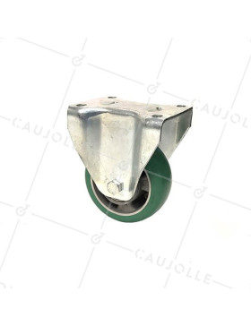 RUEDA FIJA DE POLIURETANO MUY ELÁSTICO PREMIUM CON 125 MM DE DIÁMETRO CARGA 400 KG - S77V125 • Caujolle