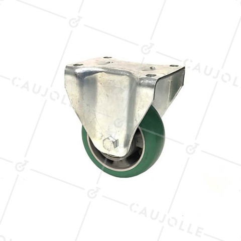 RUEDA FIJA DE POLIURETANO MUY ELÁSTICO PREMIUM CON 125 MM DE DIÁMETRO CARGA 400 KG - S77V125 • Caujolle