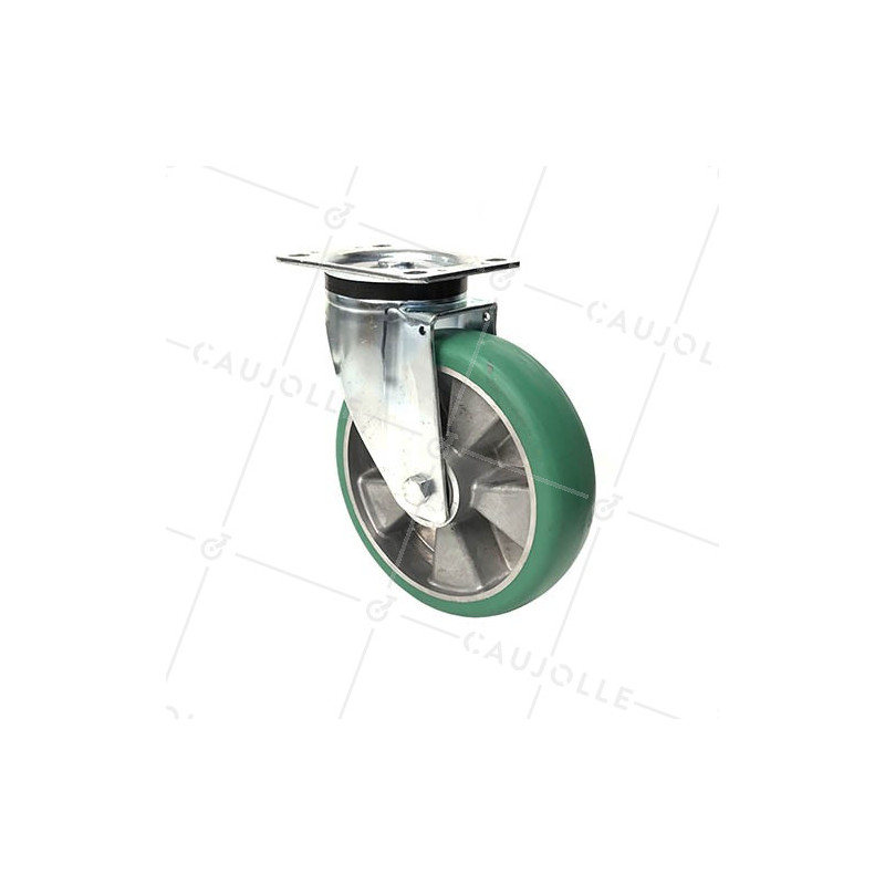 ROULETTE PIVOTANTE EN POLYURÉTHANE ÉLASTIQUE DIAMÈTRE 200MM CHARGE 500KG - S76V200P