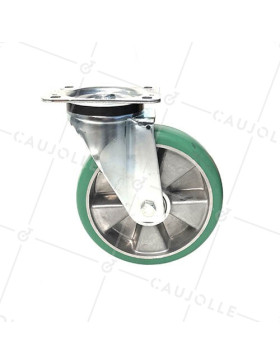 ROULETTE PIVOTANTE EN POLYURÉTHANE ÉLASTIQUE DIAMÈTRE 200MM CHARGE 500KG - S76V200P