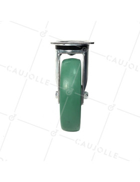 ROULETTE PIVOTANTE EN POLYURÉTHANE ÉLASTIQUE DIAMÈTRE 200MM CHARGE 500KG - S76V200P