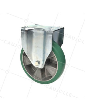 RUEDA FIJA DE POLIURETANO MUY ELÁSTICO PREMIUM CON 200 MM DE DIÁMETRO CARGA 500 KG - S77V200 • Caujolle