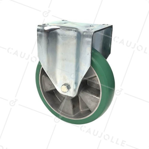 RUEDA FIJA DE POLIURETANO MUY ELÁSTICO PREMIUM CON 200 MM DE DIÁMETRO CARGA 500 KG - S77V200 • Caujolle