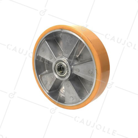 RUEDA DE POLIURETANO INDUSTRIAL, DIÁMETRO DE 250 MM, CARGA DE 1000 KG Y EJE DE 25 MM - S2013 250 • Caujolle