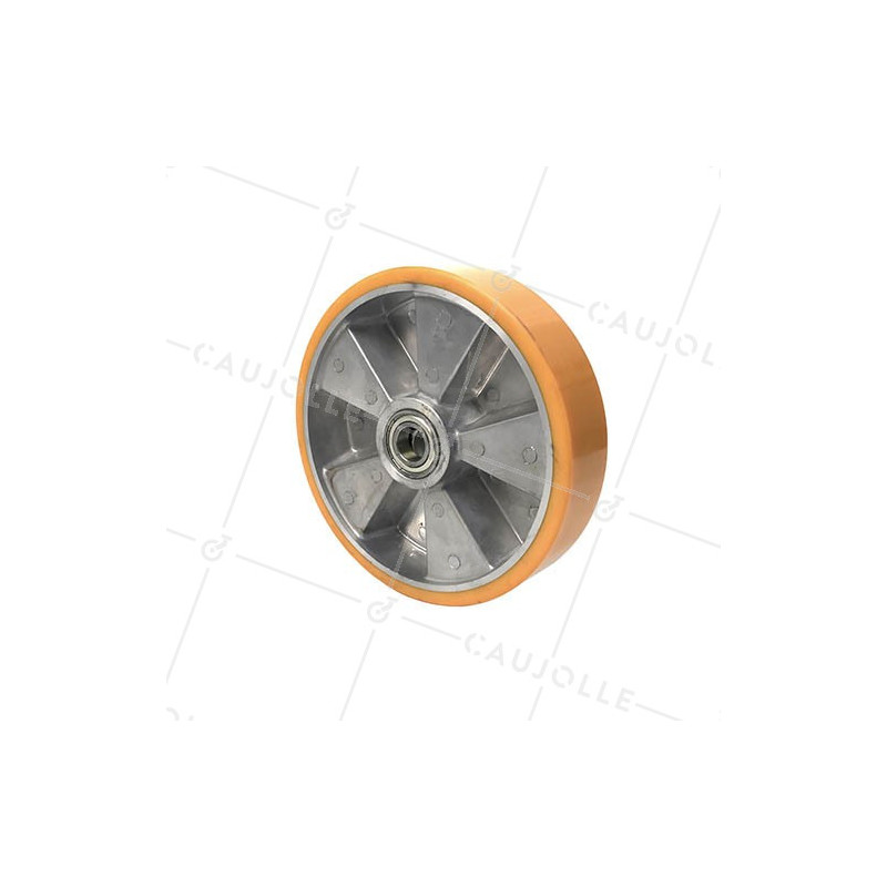 Roue polyuréthane industrielle diamètre 250 mm axe 25 mm