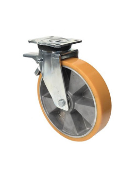 RUEDA CON FRENO DE POLIURETANO REFORZADA Y LLANTA DE ALUMINIO CON UN DIÁMETRO DE 250 MM CARGA 1000 KG - S78AR 250AF
