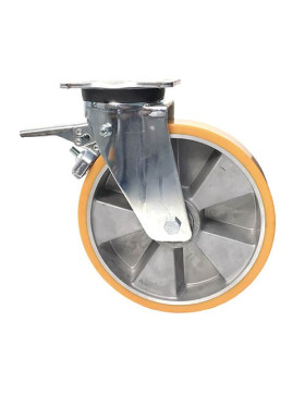 RUEDA CON FRENO DE POLIURETANO REFORZADA Y LLANTA DE ALUMINIO CON UN DIÁMETRO DE 250 MM CARGA 1000 KG - S78AR 250AF