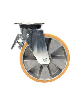 RUEDA CON FRENO DE POLIURETANO REFORZADA Y LLANTA DE ALUMINIO CON UN DIÁMETRO DE 250 MM CARGA 1000 KG - S78AR 250AF
