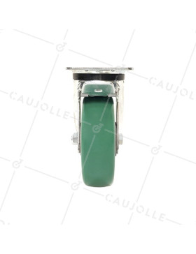 Roulette pivotante à frein en polyuréthane élastique diamètre 160 mm 