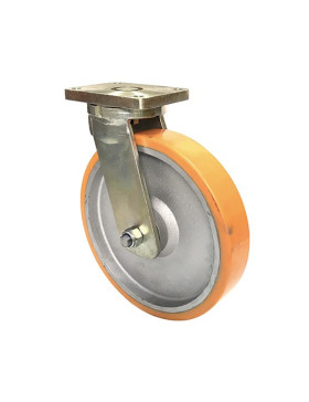 RUEDA INDUSTRIAL GIATORIA DE MANUTENCIÓN DE HIERRO FUNDIDO Y POLIURETANO DIÁMETRO 400 MM CARGA 2500 KG - STEC400PIV