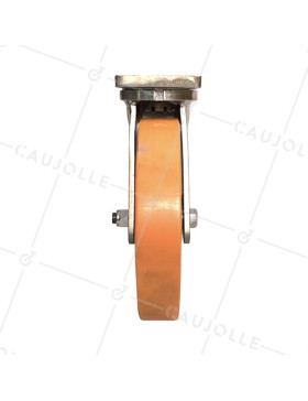 RUEDA INDUSTRIAL GIATORIA DE MANUTENCIÓN DE HIERRO FUNDIDO Y POLIURETANO DIÁMETRO 400 MM CARGA 2500 KG - STEC400PIV