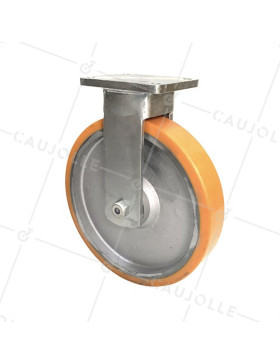 RUEDA INDUSTRIAL FIJA DE MANUTENCIÓN DE HIERRO FUNDIDO Y POLIURETANO DIÁMETRO 400 MM CARGA 2500 KG - STEC400FIXE • Caujolle