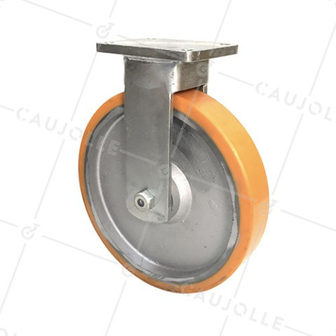 RUEDA INDUSTRIAL FIJA DE MANUTENCIÓN DE HIERRO FUNDIDO Y POLIURETANO DIÁMETRO 400 MM CARGA 2500 KG - STEC400FIXE • Caujolle