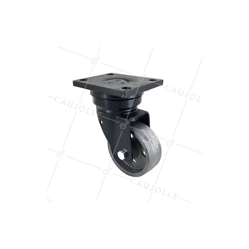 RUEDA INDUSTRIAL VINTAGE DE HIERRO FUNDIDO GIRATORIA CARGA 200 KG FIJA DIÁMETRO 80 MM - INDUSTYL80P