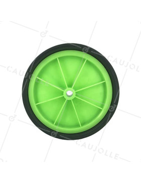 Roue de transat verte diamètre 200 mm axe 14 mm