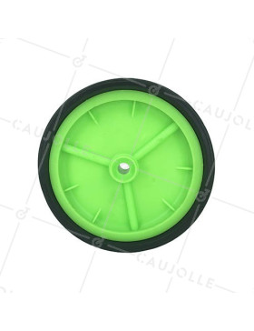 Roue de transat verte diamètre 200 mm axe 14 mm
