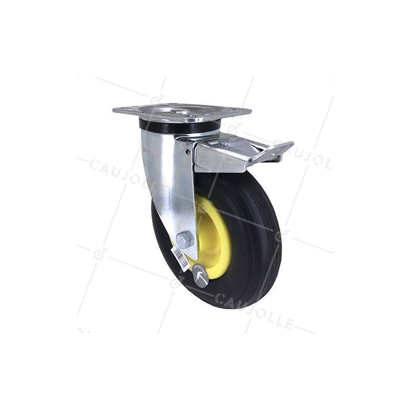 ROULETTE INCREVABLE PIVOTANTE À FREIN DIAMÈTRE 200 MM