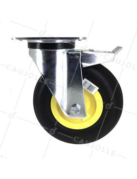 ROULETTE INCREVABLE PIVOTANTE À FREIN DIAMÈTRE 200 MM